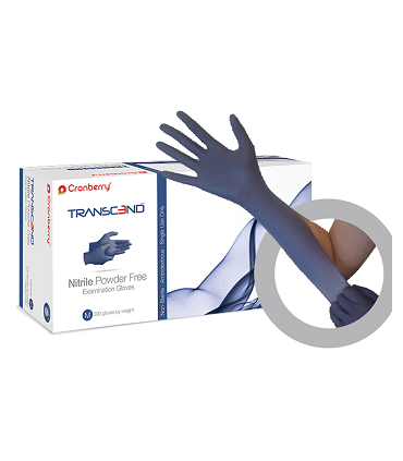دستکش|دستکش نیتریل بدون پودر کرنبری Cranberry - Transcend