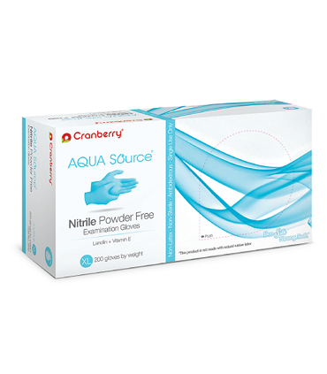 دستکش|دستکش نیتریل بدون پودر آکوا کرنبری Cranberry - Aqua
