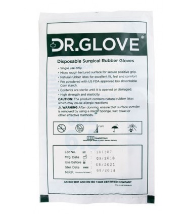 دستکش|دستکش استریل جراحی پودری Dr. Glove