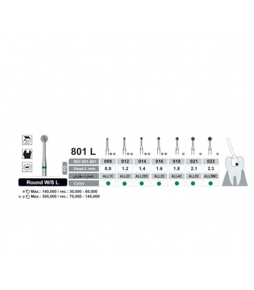 فرز الماسی تراش 801LC مدل روند توربین - Dentalree
