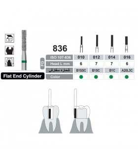 فرز الماسی تراش 836 مدل استوانه ای ته صاف توربین - Dentalree