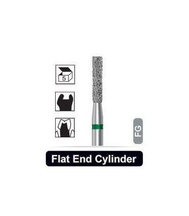 فرز الماسی استوانه ای|فرز الماسی تراش 836 مدل استوانه ای ته صاف توربین - Dentalree