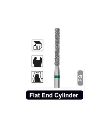 فرز الماسی استوانه ای|فرز الماسی تراش 837L مدل استوانه ای ته صاف توربین - Dentalree