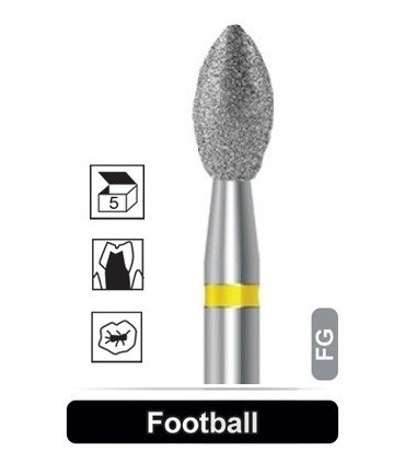 فرز الماسه شعله شمعی|فرز الماسی پرداخت مدل 368 شعله شمعی پهن توربین - Dentalree