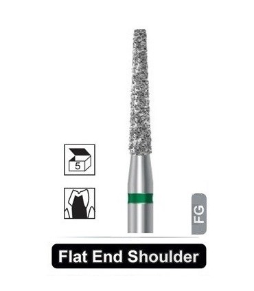 فرز الماسی شولدر|فرز الماسه تراش شولدر 5 عددی مدل Dentalree- Flat End Sholder 848