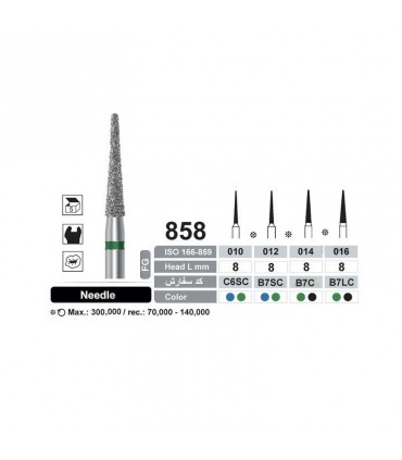 فرز الماسی سوزنی ( نیدل)|فرز الماسه تراش 5 عددی مدل Dentalree - Needle 858