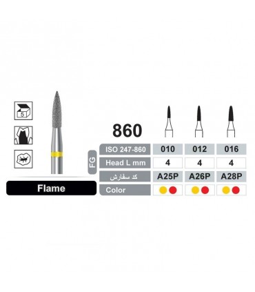 فرز الماسه تراش فلیم 5 عددی Dentalree- Flame 860