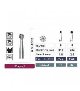 فرز توربین کارباید مدل روند 5 عددی Dentalree- Round FG