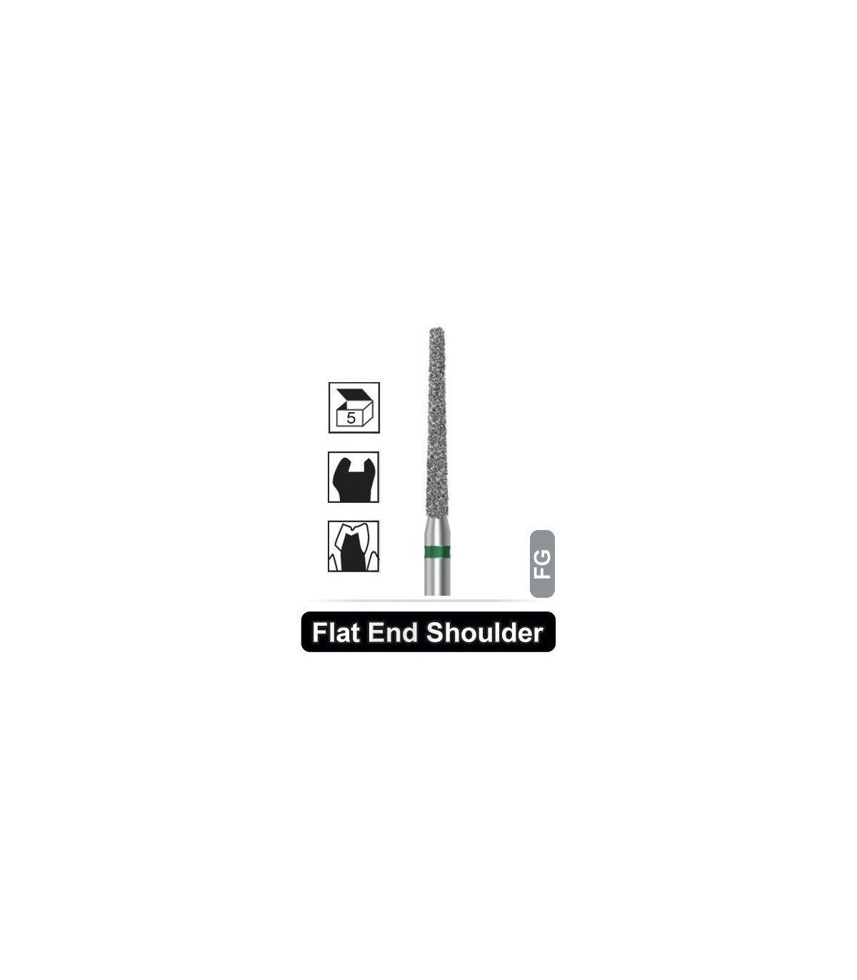 فرز الماسی شولدر|فرز الماسه تراش شولدر 5 عددی مدل بلند Dentalree- Flat End Sholder 848L