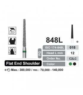 فرز الماسه تراش شولدر 5 عددی مدل بلند Dentalree- Flat End Sholder 848L