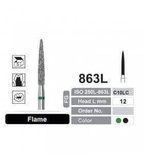 فرز الماسه تراش 5 عددی بلند مدل Dentalree - Flame 863L