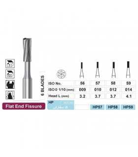 فرز جراحی هندپیس کارباید 5 عددی Dentalree- Straight Flat End Fissure