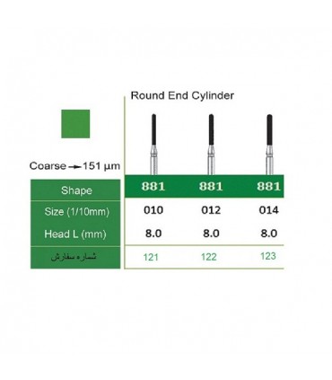 فرز الماسه فیشور|فرز الماسه فیشور مدل Smedent - Round End Cylinder881