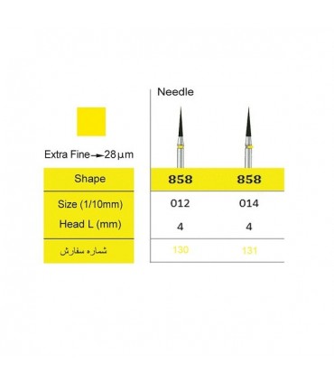 فرز الماسی سوزنی ( نیدل)|فرز الماسی پالیش کامپوزیت 5 عددی مدل Smedent - Needle 858