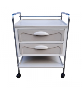 ترالی استیل پانسمان دو طبقه دو کشو رویه ABS