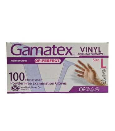 دستکش وینیل بدون پودر حریر Gamatex Vinyl